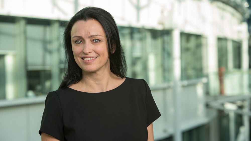 Simona, Respiratory Brand Director, smiling at GSK House